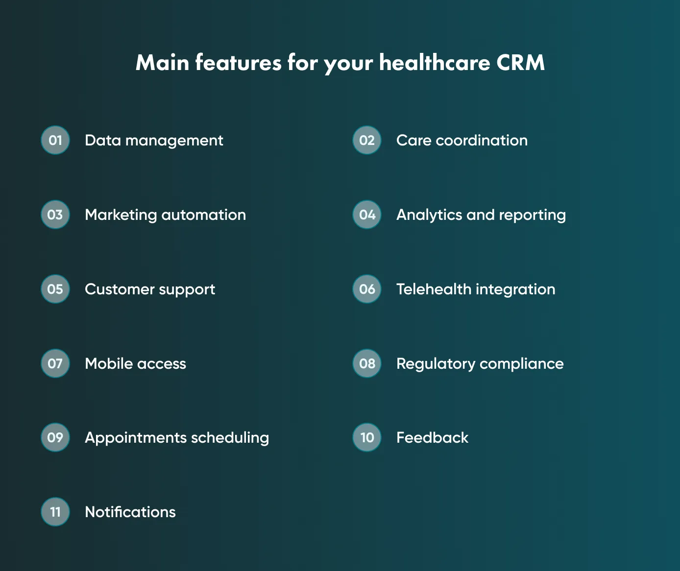 Core features every healthcare CRM needs